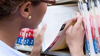 Administrator looking at medical record