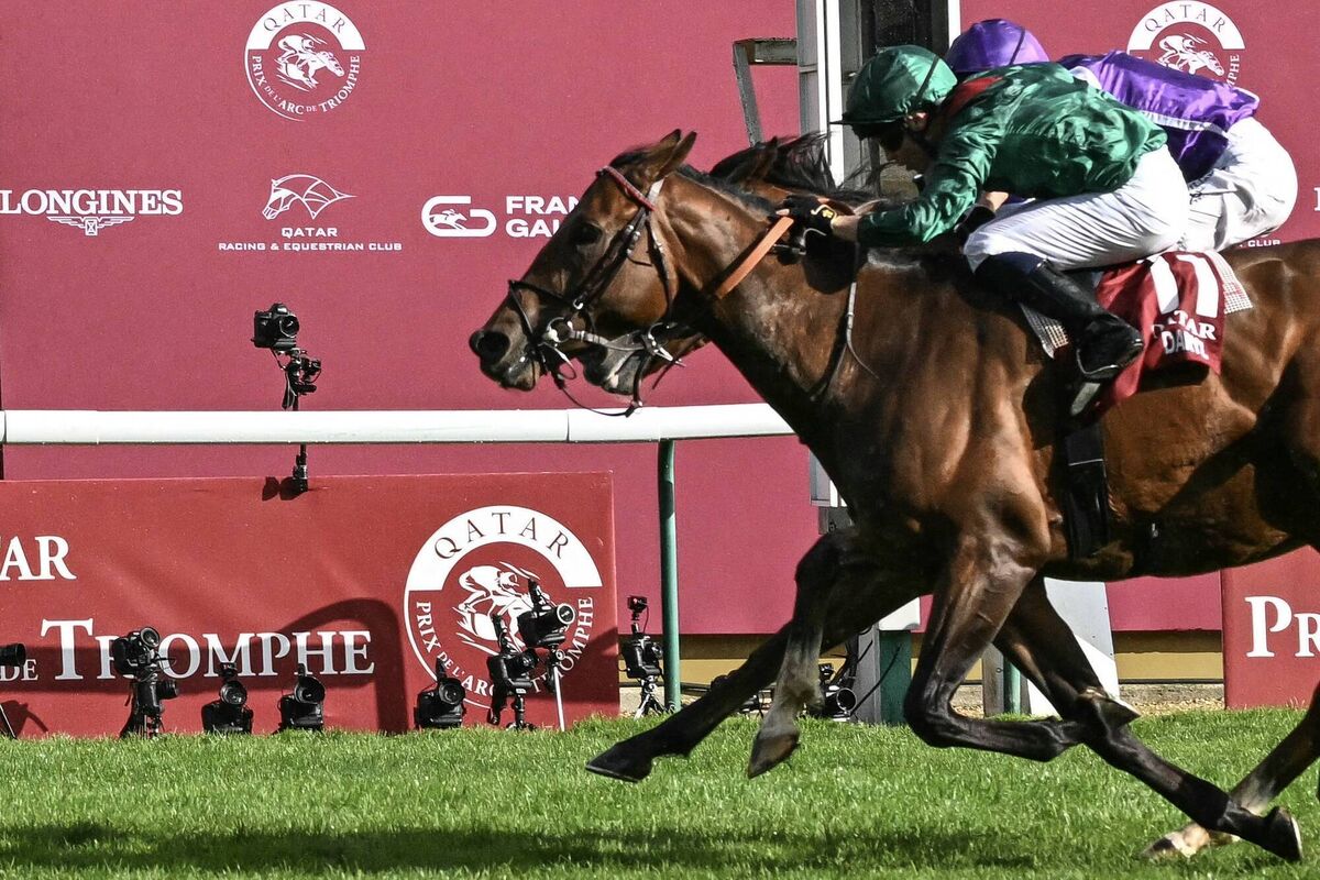ARC LEGEND: Mickael Barzalona nudges Daryz home in the Prix de l'Arc de Triomphe ahead of Christophe Soumillon and Minnie Hauk at Longchamp last October. Pic: Anna KURTH/AFP, Getty Images