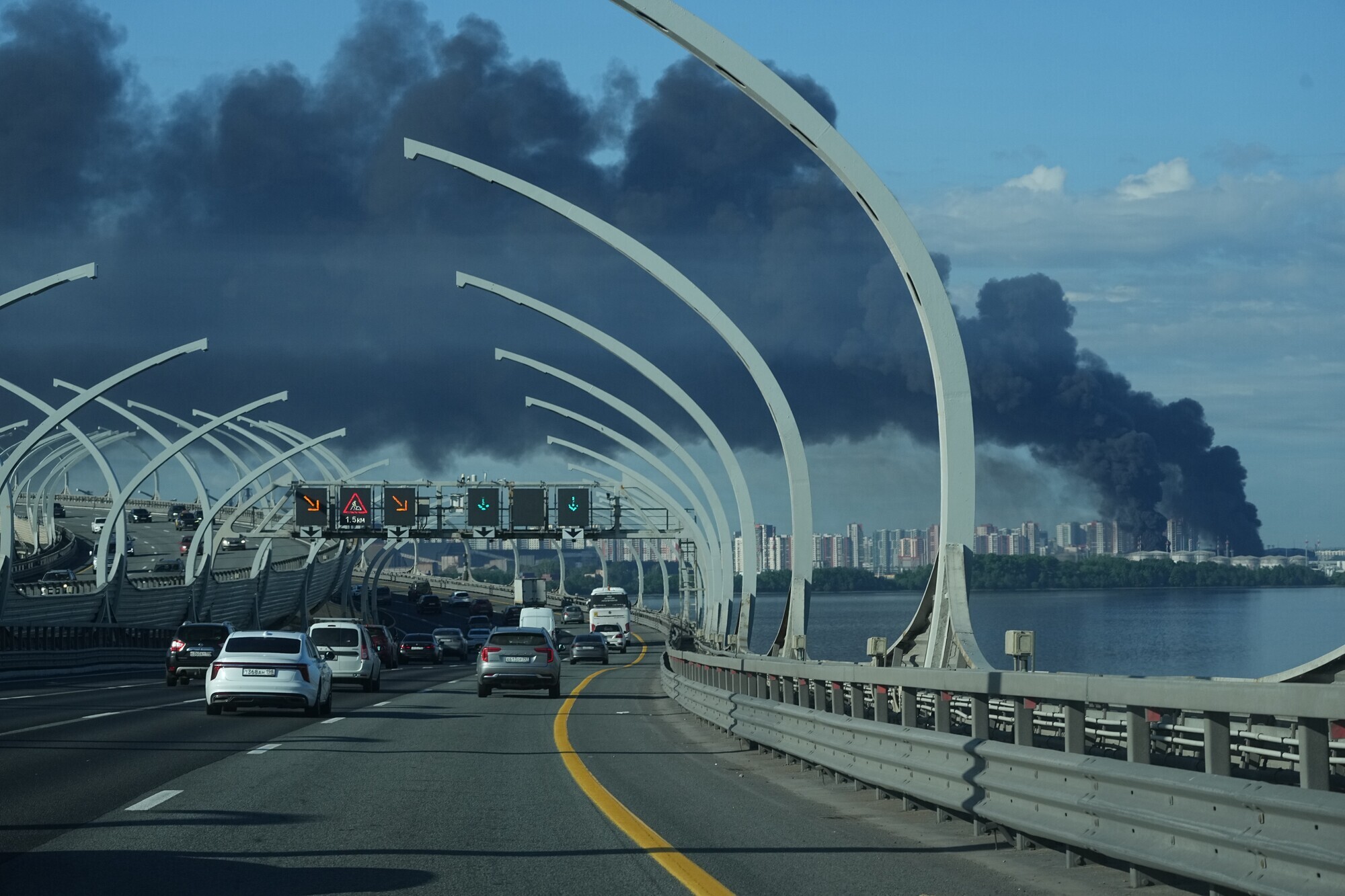 Ukrainian drones hit St Petersburg oil terminal before city hosts economic forum