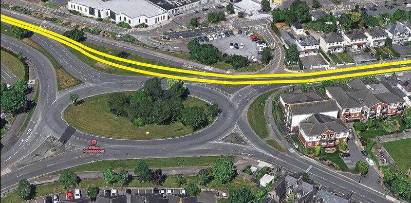 Cork Luas preferred route: Wilton Roundabout. Cork Luas preferred route: Wilton Roundabout.