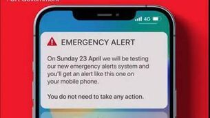 <p>An example of an emergency text of the type used by countries around the world. Ireland is expected to launch such an emergency alert system. File picture</p>