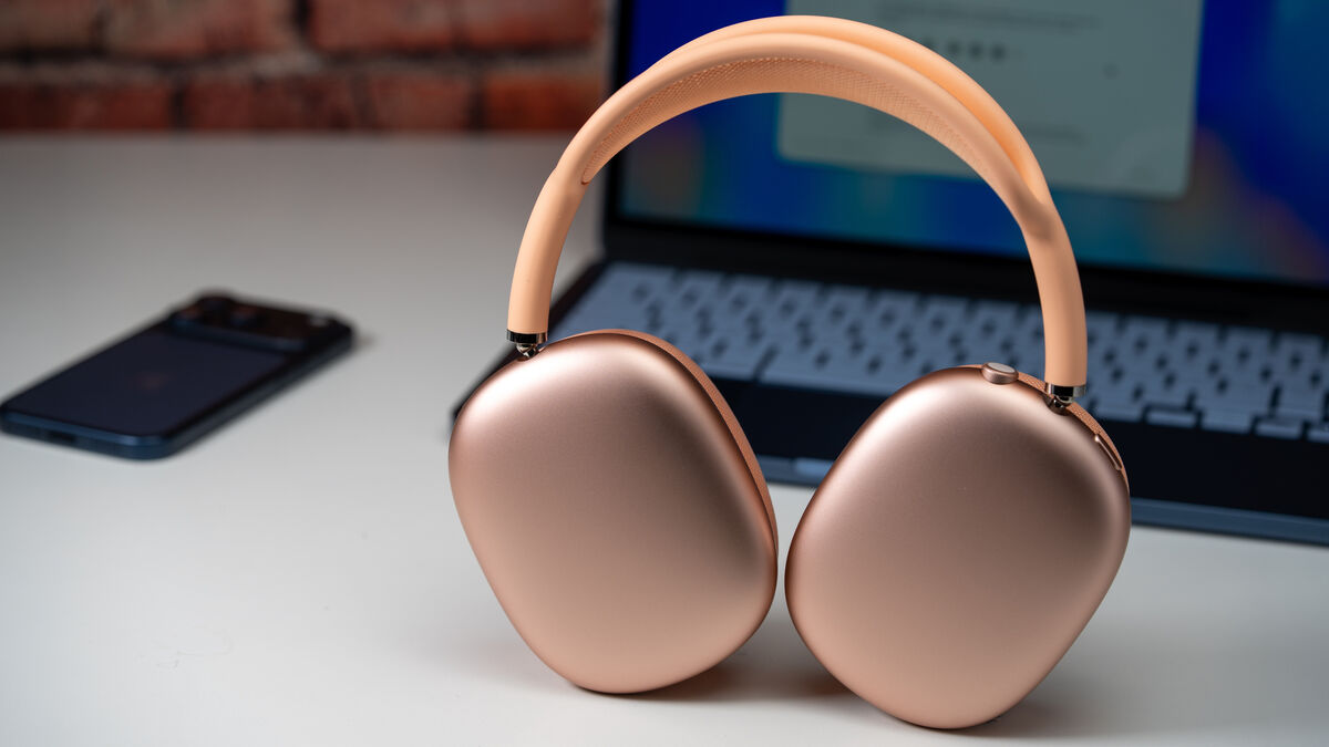 Apple’s signature anodised aluminium ear cups maintain the premium, luxury feel of the original design. Picture: Noel Campion.