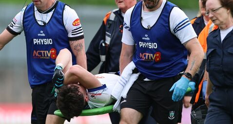 Bobby McCaul leaves the field injured 31/5/2026
