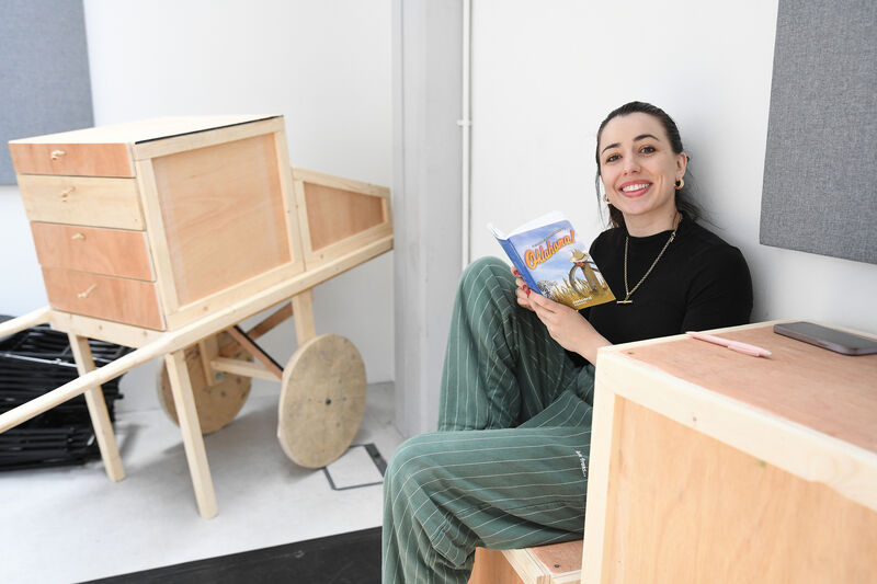 Molly Lynch, who will be playing the lead role of Laurey Williams in the Bord Gáis Energy Theatre's in-house production of 'Oklahoma!', goes over her lines during rehearsals at the Digital Hub in Thomas St. Picture: Moya Nolan