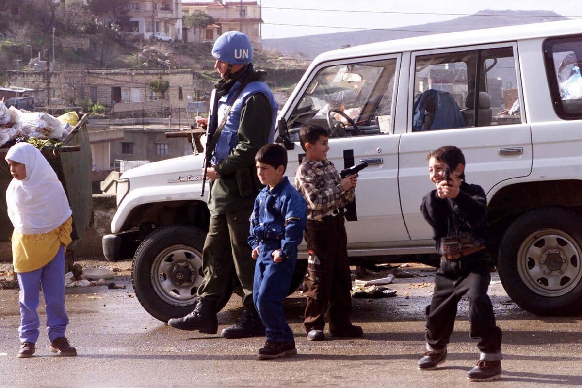 An Irish UN soldier at Tibnin orphanage in 1999. File picture: Maxwell's