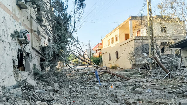 <p>The bomb-damaged Tibnin orphanage in southern Lebanon two years ago. An Israeli attack drone hit the area again this week.</p>