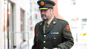 <p> Colonel Damien Coakley arriving at the Defence Forces tribunal on Thursday. Picture: Leah Farrell/RollingNews.ie</p>