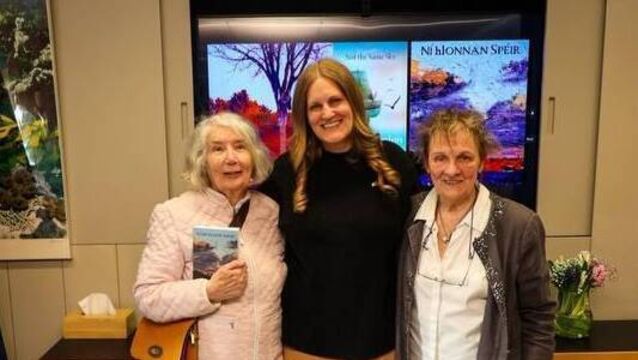 <p>Translator Máire Nic Mhaoláin, Australia’s Ambassador to Ireland Chantelle Taylor and author Evelyn Conlon at the launch of the Irish translation of ‘Not the Same Sky’, titled ‘Ní hIonann Spéir’, which marks 80 years of diplomatic relations between Ireland and Australia.</p>