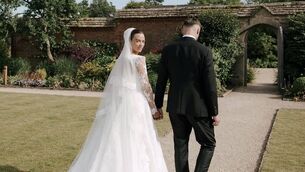 <p>Leah Keane, who tied the knot with longtime love, Taylor Harwood-Bellis, has shared details about her bridal look. Picture: The Curries via Leah Keane/Instagram.</p>