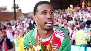 <p>ROCK: Brazilian defender Gabriel Magalhaes is one of three Arsenal players nominated.</p>