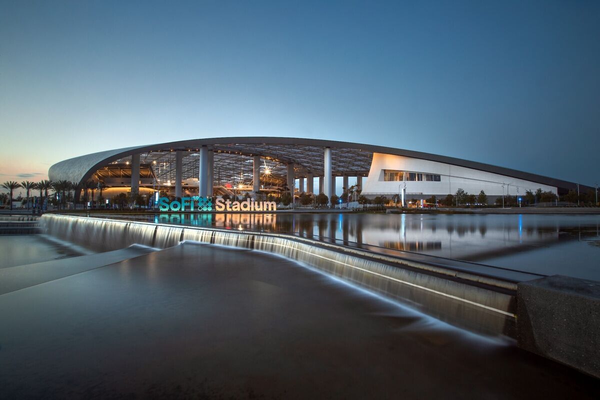 The SoFi stadium in Los Angeles which has become a flashpoint over workers' rights. Photo: Jeff Lewis/PA The SoFi stadium in Los Angeles which has become a flashpoint over workers' rights. Photo: Jeff Lewis/PA