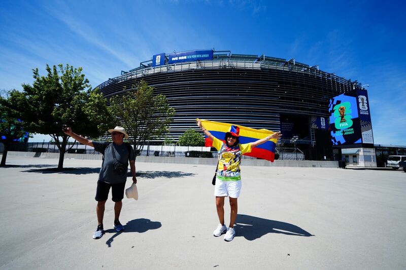 Colombia fans outside the New York New Jersey Stadium in the US. Photo: Andrew Milligan/PA