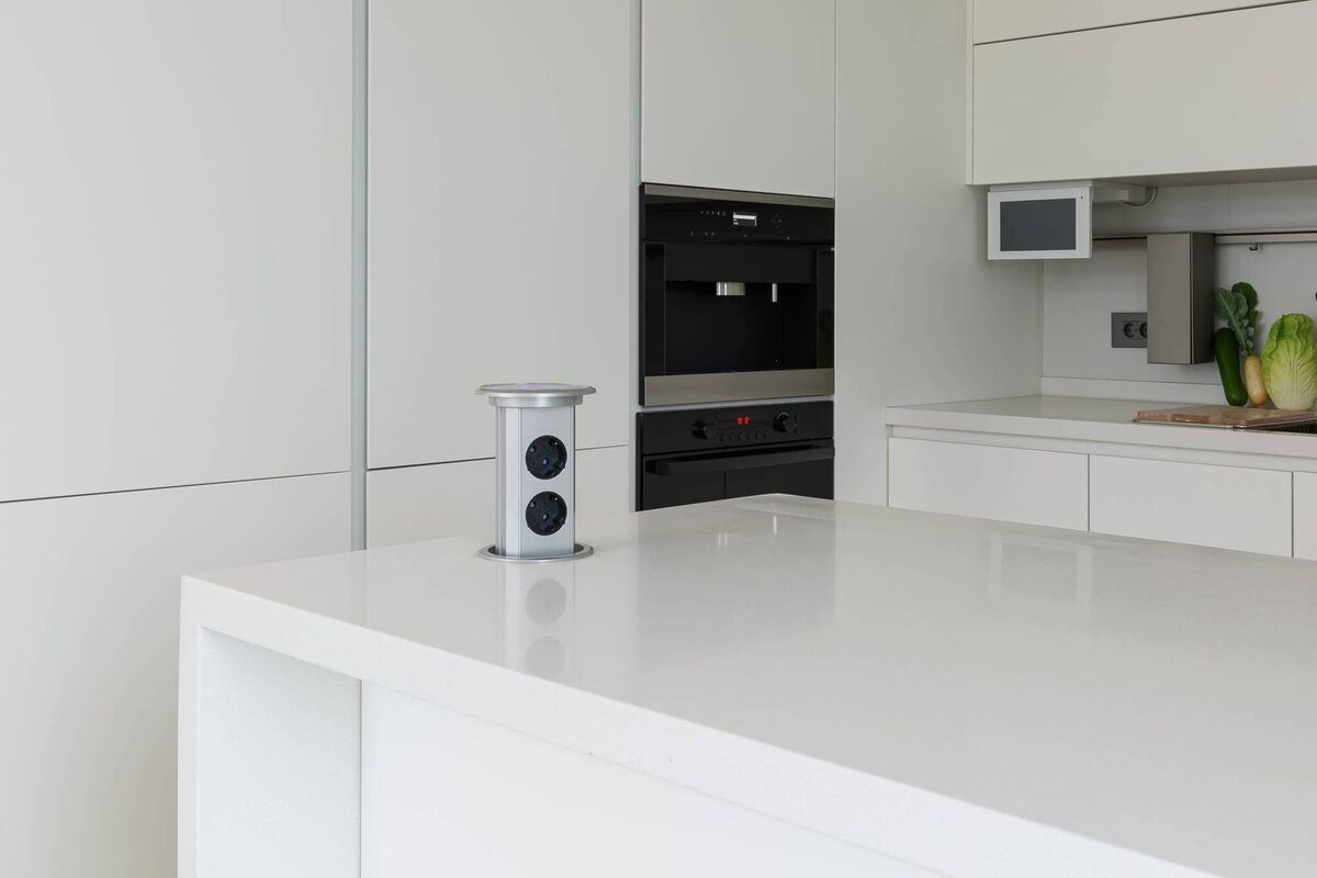 Brigid Browne: "Retractable worktop sockets look sleek and can be helpful on kitchen islands where wall sockets are unavailable, but th4ey are certainly not essential." Brigid Browne: "Retractable worktop sockets look sleek and can be helpful on kitchen islands where wall sockets are unavailable, but th4ey are certainly not essential."