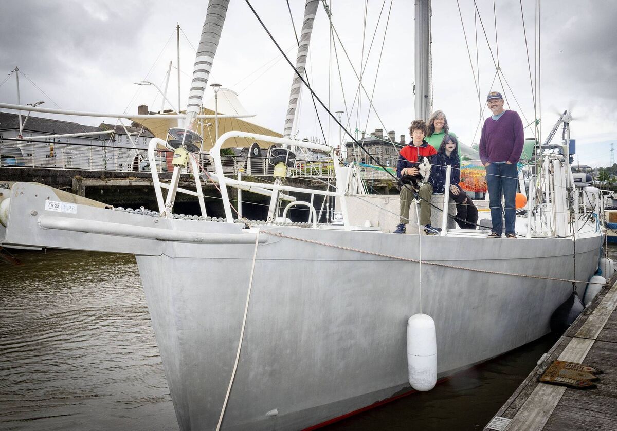 Dutch, Lorelei, Kate, Charley and the family dog Skipper. Picture: Joe Evans