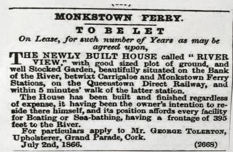 River View House Rushbrooke available for rent in 1866 River View House Rushbrooke available for rent in 1866
