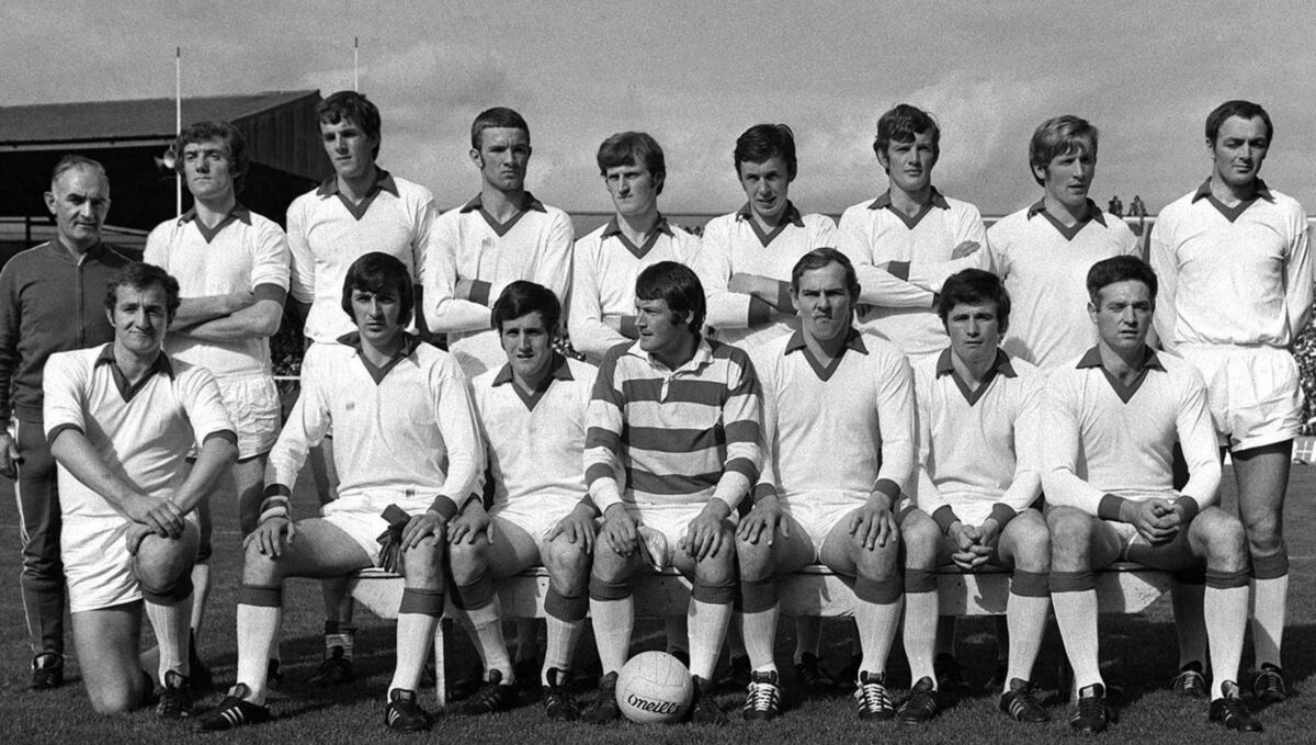 The Cork football team that win the 1973 All-Ireland against Galway with Denis Coughlan, back row and extreme right. Picture; Connolly Collection / SPORTSFILE The Cork football team that win the 1973 All-Ireland against Galway with Denis Coughlan, back row and extreme right. Picture; Connolly Collection / SPORTSFILE