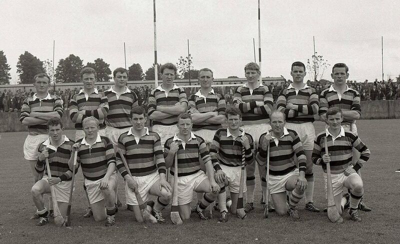 The Glen Rovers team of 1967: Back, from left: Denis O’Riordan; Patsy Harte; Denis Coughlan; Mick Lane; Maurice Twomey; Dave Moore; Jerry O’Sullivan; Tom Corbett. Front, from left: Mick Kenneally; Jackie Daly; John Young; Seanie Kennefick, captain; Bill Carroll; Christy Ring and Finbarr O’Neill