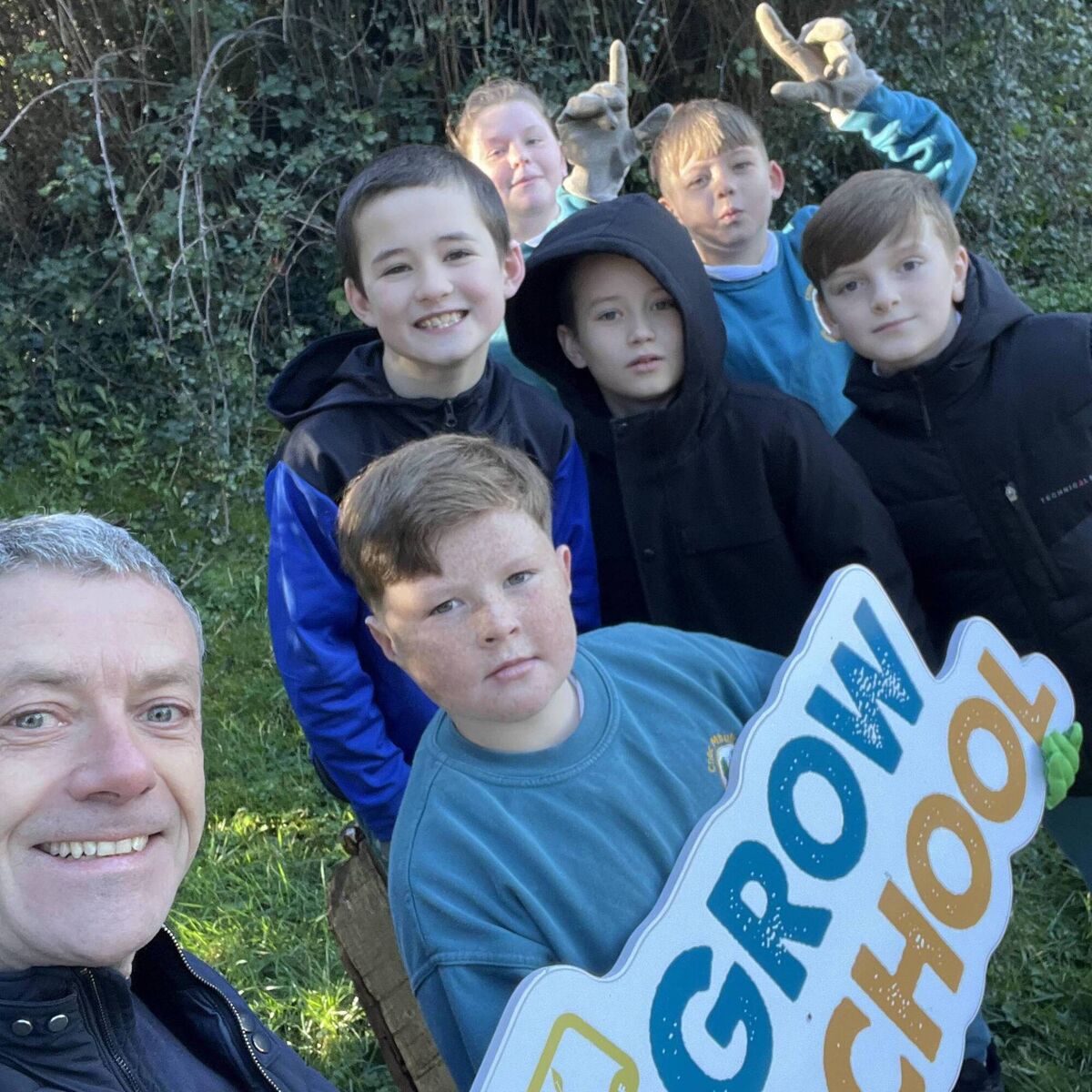 GIY founder and broadcaster Mick Kelly working with students as part of the GIY Grow at School programme. GIY founder and broadcaster Mick Kelly working with students as part of the GIY Grow at School programme.