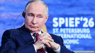 <p>The Russian leader said that he sees ‘no point’ in the meeting (Kirill Kazachkov/Roscongress Foundation/AP)</p>