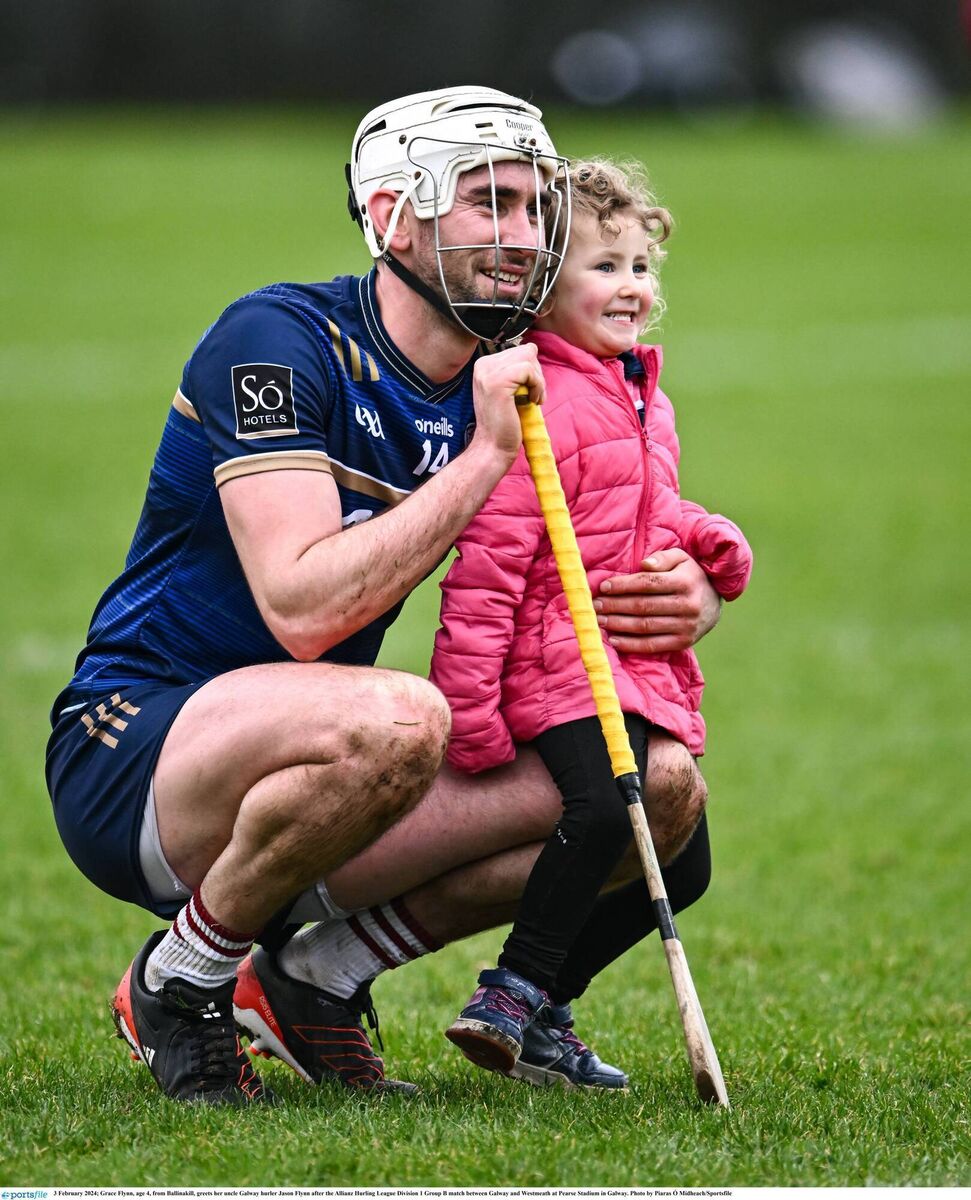 Four-year-old Grace Flynn with her proud uncle Jason Flynn after Galway's Allianz Hurling League Division 1 tie against Westmeath at Pearse Stadium. Pic: Piaras Ó Mídheach/Sportsfile Four-year-old Grace Flynn with her proud uncle Jason Flynn after Galway's Allianz Hurling League Division 1 tie against Westmeath at Pearse Stadium. Pic: Piaras Ó Mídheach/Sportsfile