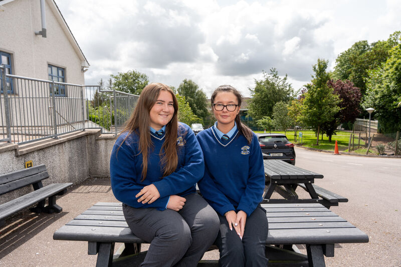 Leaving Certificate students Faye Ní Coitir and Anna-Lee Ni Rinn-Ní Shúilleabhán sat Geography Paper 1 today at Gaelcholáiste Mhuire AG. Picture: Noel Sweeney Leaving Certificate students Faye Ní Coitir and Anna-Lee Ni Rinn-Ní Shúilleabhán sat Geography Paper 1 today at Gaelcholáiste Mhuire AG. Picture: Noel Sweeney