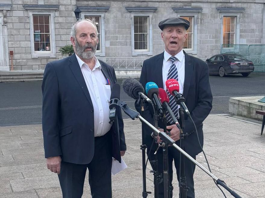 Danny Healy-Rae (left) with his brother Michael Healy-Rae outside Leinster House, Dublin. Picture: Cate McCurry/PA Wire Danny Healy-Rae (left) with his brother Michael Healy-Rae outside Leinster House, Dublin. Picture: Cate McCurry/PA Wire