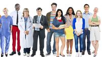 P14_iStock-487547949.jpg Multi-ethnic line of people with mixed occupations