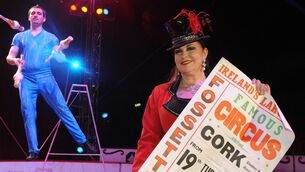 <p>Marion Fossett of Fossett's Circus in the Ring with Florian the Juggler at Mahon Point Cork. File picture: Des Barry</p> <p>Marion Fossett of Fossett's Circus in the Ring with Florian the Juggler at Mahon Point Cork. File picture: Des Barry</p>