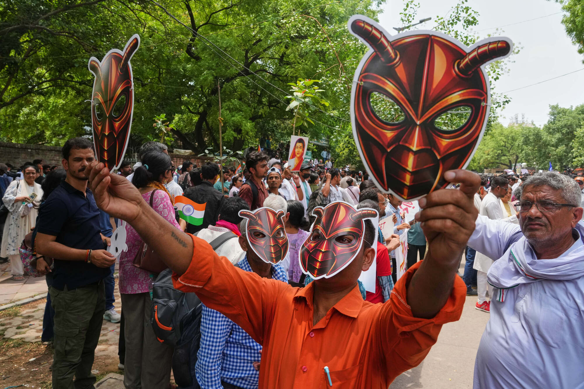 Mock political party for India’s young ‘cockroaches’ holds first street protest