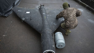 <p>A Shahed drone, similar to the one pictured, substantially damaged the building in what Ukrainian president Volodymyr Zelenskyy said was an 'extremely vile' attack. File Picture: Efrem Lukatsky/AP</p> <p>A Shahed drone, similar to the one pictured, substantially damaged the building in what Ukrainian president Volodymyr Zelenskyy said was an 'extremely vile' attack. File Picture: Efrem Lukatsky/AP</p>