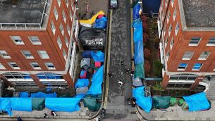 <p>Tents housing asylum seekers near to the Office of International Protection in Dublin in 2024. The pact aims to 'burden-share', with several countries in the Mediterranean seeing higher levels of immigration. File Picture: Niall Carson/PA</p>