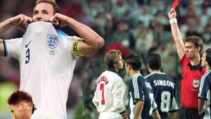 <p>FALL GUYS: Harry Kane and David Beckham are among many players who have been castigated after England fell short in major tournaments.</p>