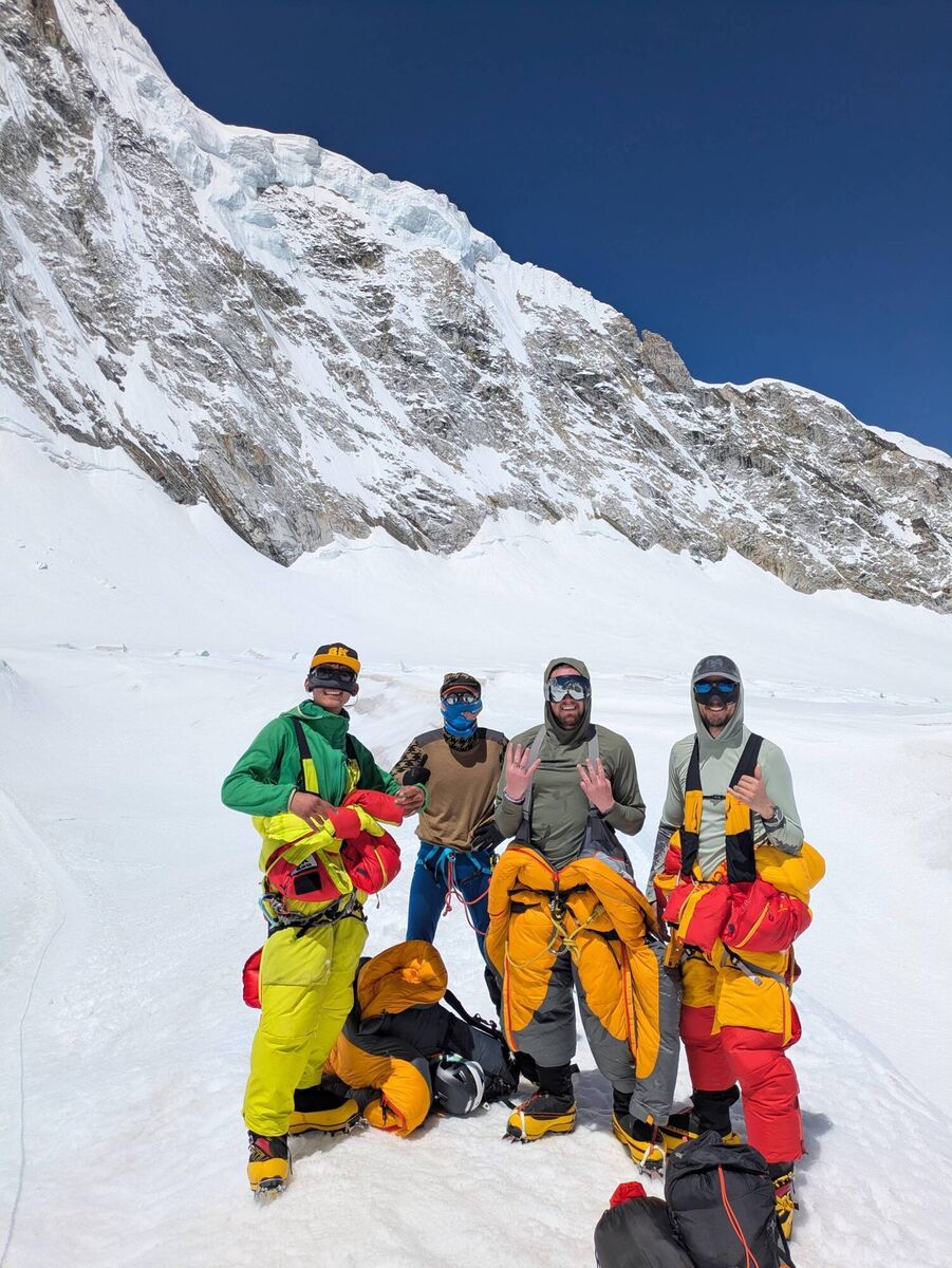 The Irish team — Jason Black, Éanna McGowan, Pádraig Ó Hora, and Adam Sweeney — had a nervous wait in Everest's 'death zone' last month before successfully climbing to the summit. File picture The Irish team — Jason Black, Éanna McGowan, Pádraig Ó Hora, and Adam Sweeney — had a nervous wait in Everest's 'death zone' last month before successfully climbing to the summit. File picture