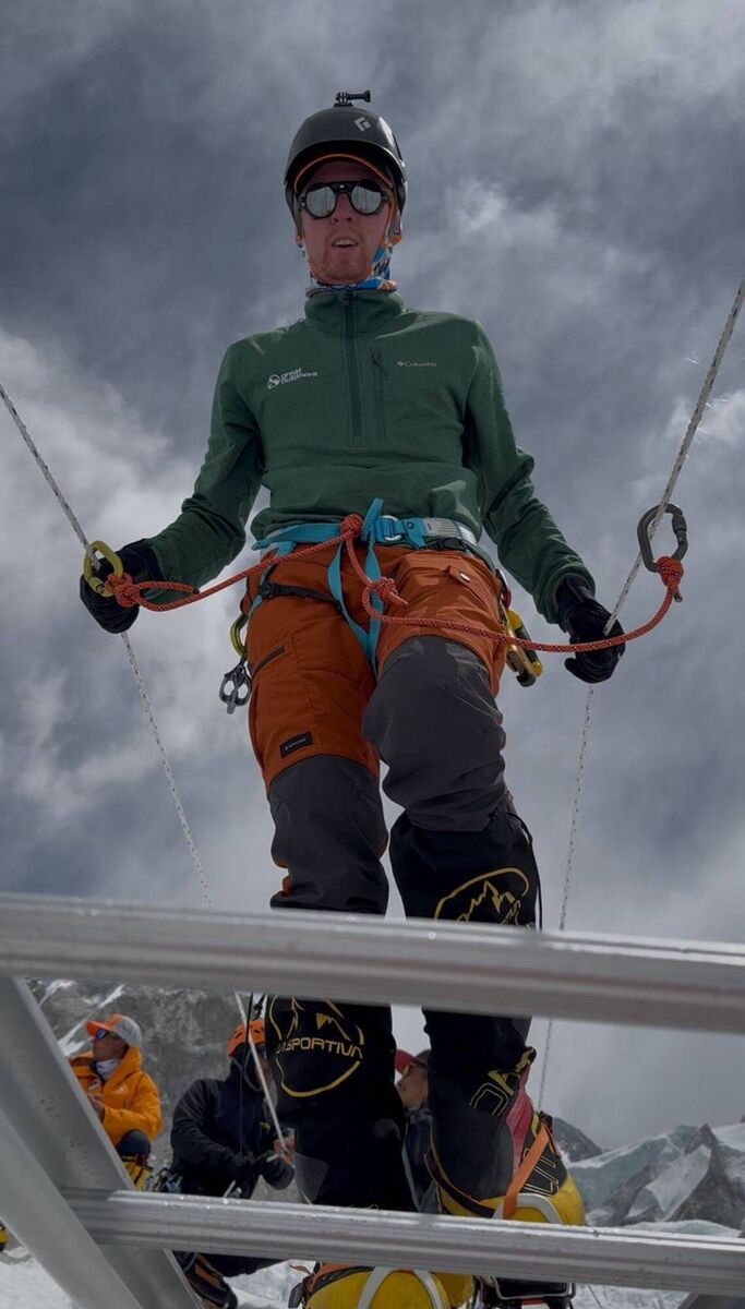 Adam Sweeney near the summit of Everest. File picture Adam Sweeney near the summit of Everest. File picture