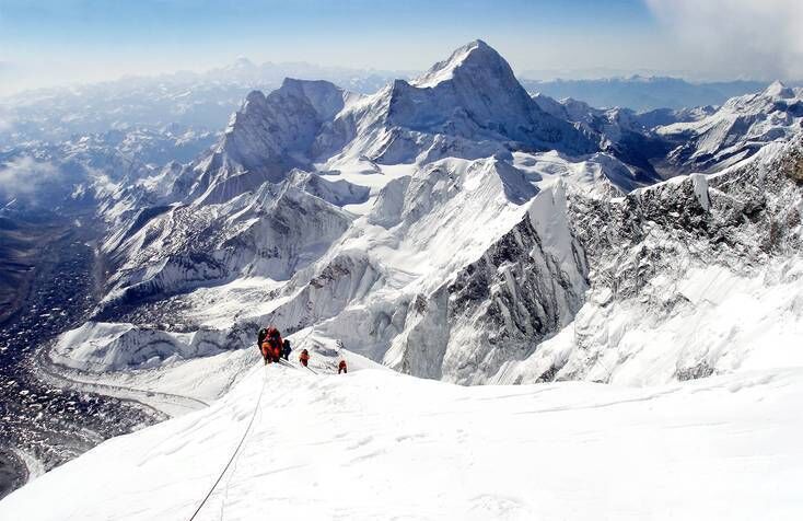 In May, an unprecedented glacial ice block loomed over the Khumbu icefall, one of the key points on the trek to the peak, severely hampering climbers' progress. Picture: iStock In May, an unprecedented glacial ice block loomed over the Khumbu icefall, one of the key points on the trek to the peak, severely hampering climbers' progress. Picture: iStock