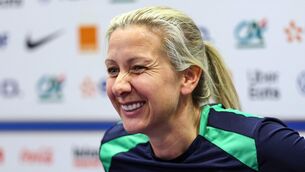 <p>ALLEZ LES VERTS: Republic of Ireland WNT Head coach Carla Ward speaks to the press. Pic: ©INPHO/Ben Brady</p> <p>ALLEZ LES VERTS: Republic of Ireland WNT Head coach Carla Ward speaks to the press. Pic: ©INPHO/Ben Brady</p>