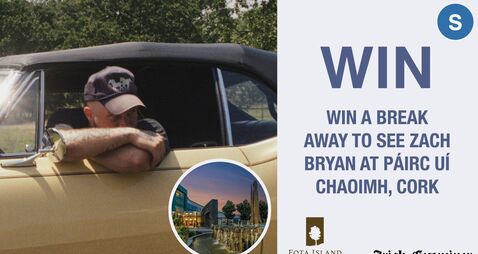 Win two tickets to see Zach Bryan, plus an overnight B&B stay at the luxury five-star Fota Island Resort Hotel