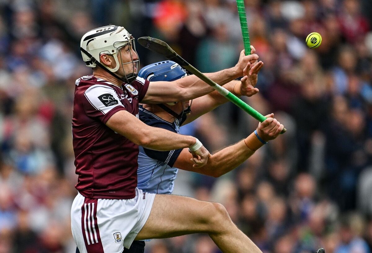 Daithí Burke of Galway in action against John Hetherton of Dublin during the Leinster SHC final. Pic: Ramsey Cardy/Sportsfile Daithí Burke of Galway in action against John Hetherton of Dublin during the Leinster SHC final. Pic: Ramsey Cardy/Sportsfile