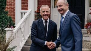 <p>Canadian prime minister Mark Carney greeting Taoiseach Micheál Martin during his visit to Ottawa last year. Picture: Colleen Anne/GIS</p> <p>Canadian prime minister Mark Carney greeting Taoiseach Micheál Martin during his visit to Ottawa last year. Picture: Colleen Anne/GIS</p>