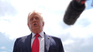 <p>Mr Trump, speaking to journalists at John F Kennedy International Airport in New York after watching the NBA Finals on Monday night, acknowledged the crash. Picture: AP Photo/Mark Schiefelbein.</p>