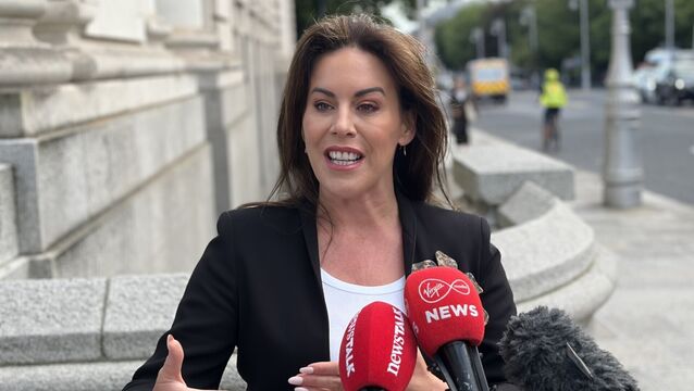 <p>Health minister Jennifer Carroll MacNeill speaks to the media outside Government Buildings in Dublin about the row with the Rotunda Hospital over the provision of private maternity care on public-only contracts. Picture: Grainne Ni Aodha/PA Wire</p>