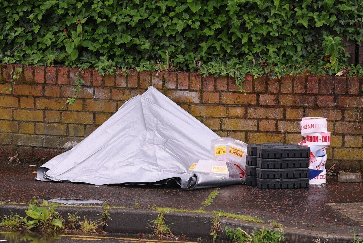 Police equipment at the scene of a stabbing outside apartments in the Kinnaird Avenue area of north Belfast. Picture: Liam McBurneyk/PA Wire Police equipment at the scene of a stabbing outside apartments in the Kinnaird Avenue area of north Belfast. Picture: Liam McBurneyk/PA Wire