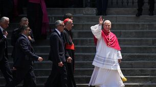 Pope Leo XIV at the Cathedral of the Holy Cross and Saint Eulalia in Barcelona (Emilio Morenatti/AP)
