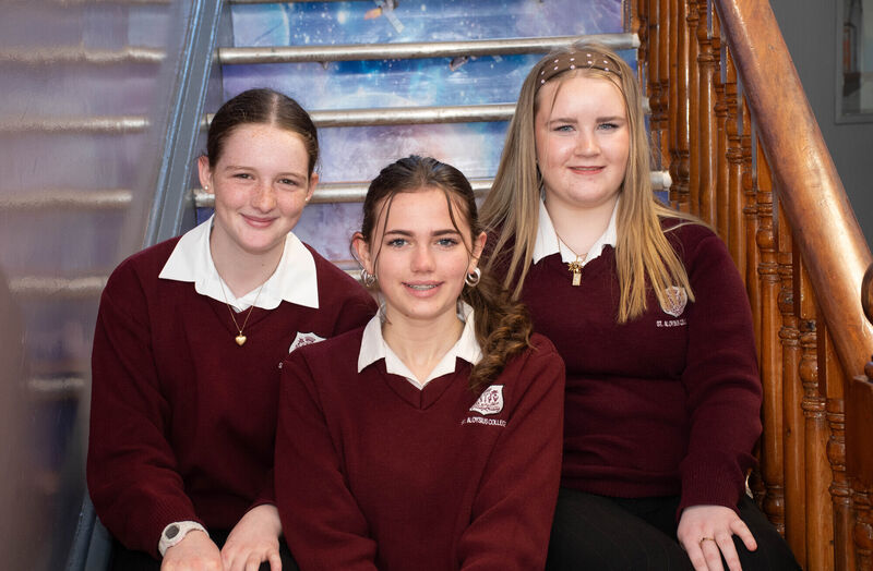 Ann Marie O'Driscoll, Caoimhe Egan and Ruby Hennessy who took the Junior Certificate French Examination in St Aloysius College in Carrigtwohill. Picture: Howard Crowdy Ann Marie O'Driscoll, Caoimhe Egan and Ruby Hennessy who took the Junior Certificate French Examination in St Aloysius College in Carrigtwohill. Picture: Howard Crowdy