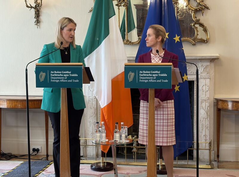 Foreign affairs minister Helen McEntee and European Commission vice president Kaja Kallas speak to the media at Iveagh House in Dublin.Picture: Grainne Ni Aodha/PA Wire Foreign affairs minister Helen McEntee and European Commission vice president Kaja Kallas speak to the media at Iveagh House in Dublin.Picture: Grainne Ni Aodha/PA Wire
