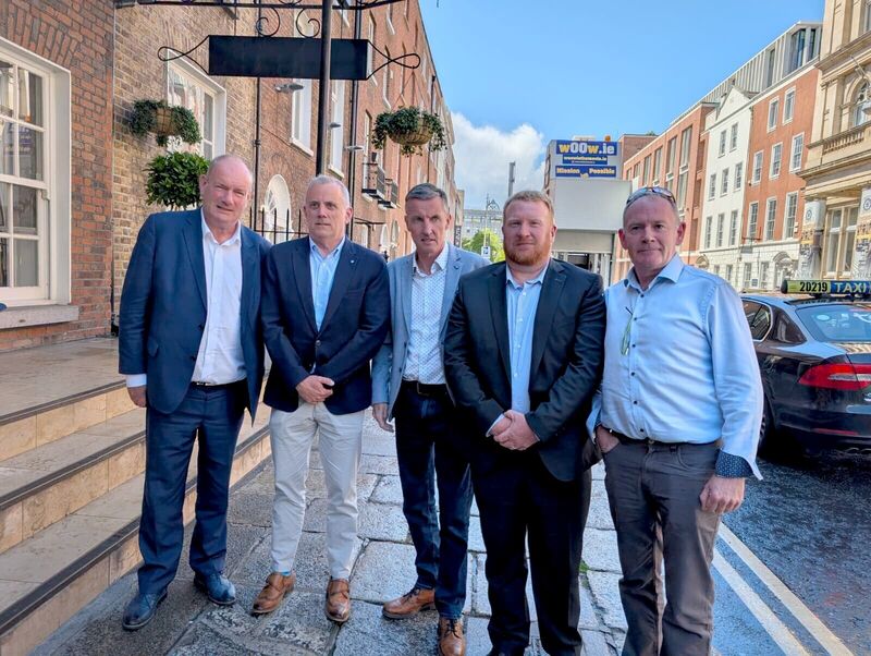 Jason Clancy, Barry Murphy, Colin Power, Kevin Keating, and Paul Walsh outside Buswells' Hotel in Dublin after a press conference about a report into their abuser Bill Kenneally. Picture: Cillian Sherlock/PA Jason Clancy, Barry Murphy, Colin Power, Kevin Keating, and Paul Walsh outside Buswells' Hotel in Dublin after a press conference about a report into their abuser Bill Kenneally. Picture: Cillian Sherlock/PA