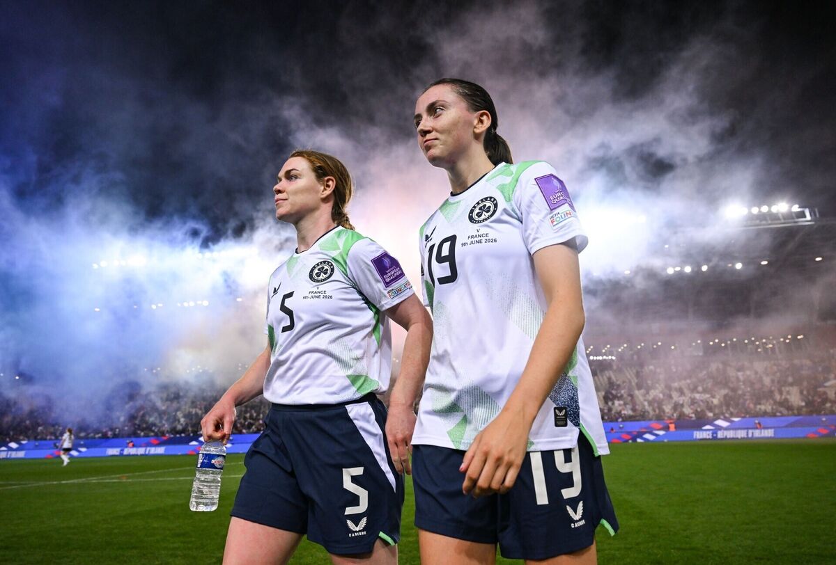 Aoife Mannion and Abbie Larkin of the Republic of Ireland. Pic: Stephen McCarthy/Sportsfile Aoife Mannion and Abbie Larkin of the Republic of Ireland. Pic: Stephen McCarthy/Sportsfile