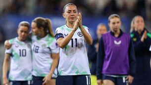 <p>PLAY-OFF ROUTE AWAITS: Ireland's Katie McCabe after the game. Pic: Ben Brady/Inpho</p>