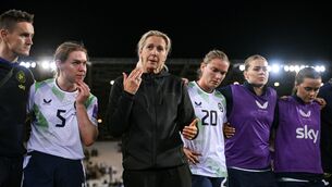<p>Republic of Ireland head coach Carla Ward speaks to her team. Pic: Stephen McCarthy/Sportsfile</p> <p>Republic of Ireland head coach Carla Ward speaks to her team. Pic: Stephen McCarthy/Sportsfile</p>