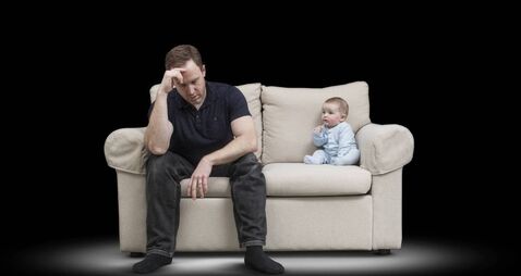Father & Baby on Couch